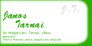 janos tarnai business card