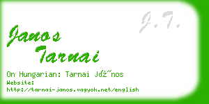 janos tarnai business card